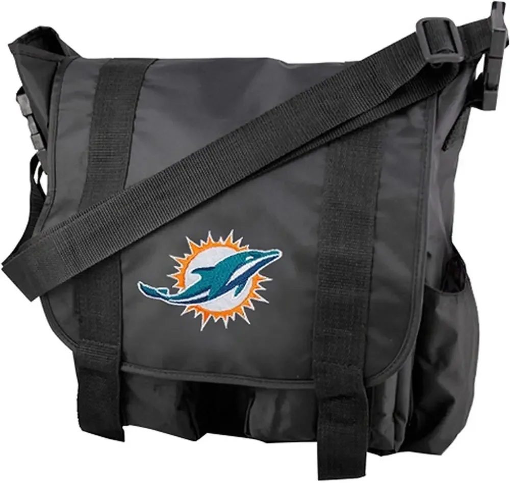 NFL Miami Dolphins Premium Diaper Bag With Changing Pad Licensed Black